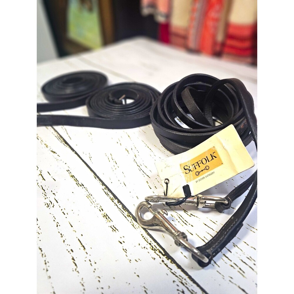 2 Leather Draw Reins Horse Tack Suffolk Dover Saddlery Snap Ends Training
